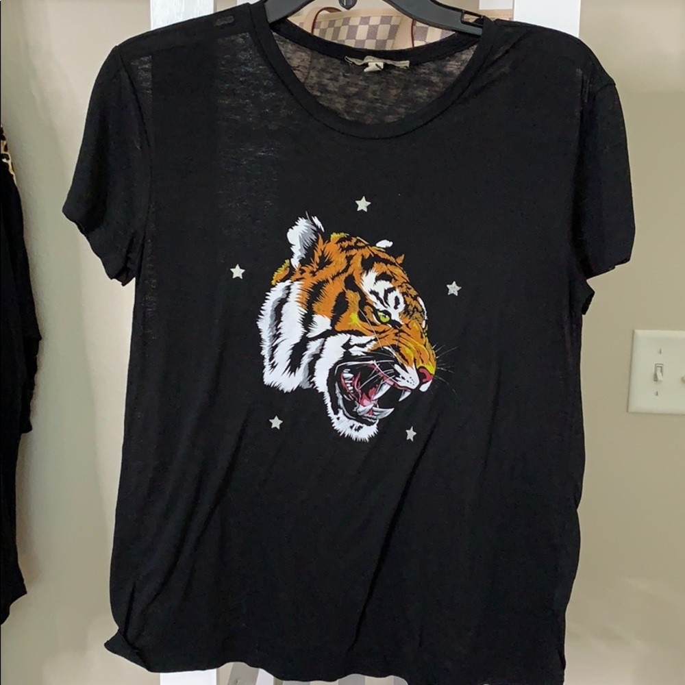 Express Slub Knit Tiger Print T Shirt